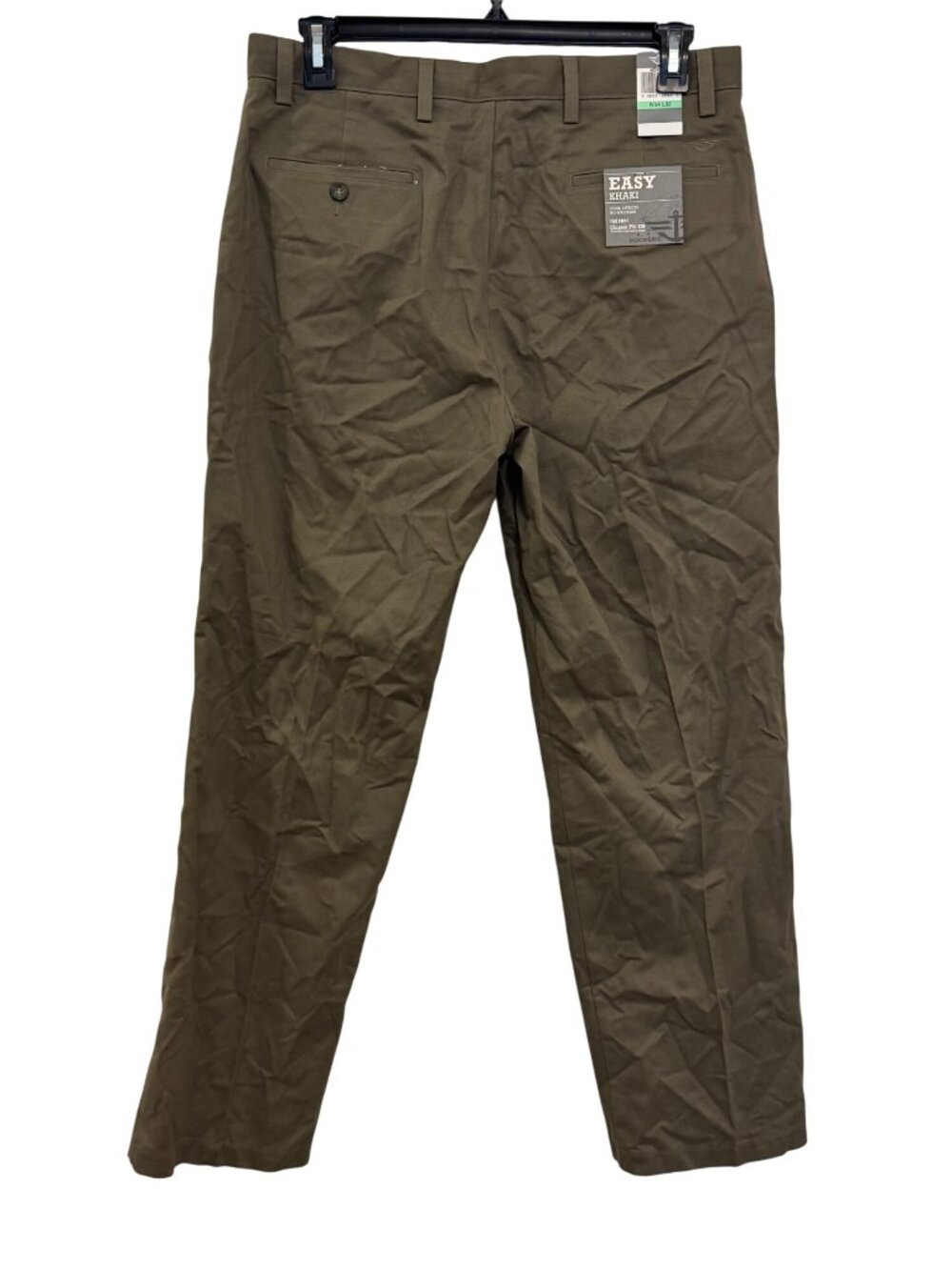 Dockers Mens D3 Classic Fit Easy Khaki Pants W34 L32 Flat Front Brown